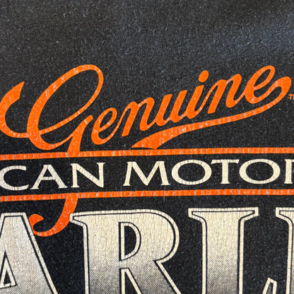 90's Harley-Davidson Genuine American Motorcycles プリントTシャツ 黒 (L)/A7448T-SO