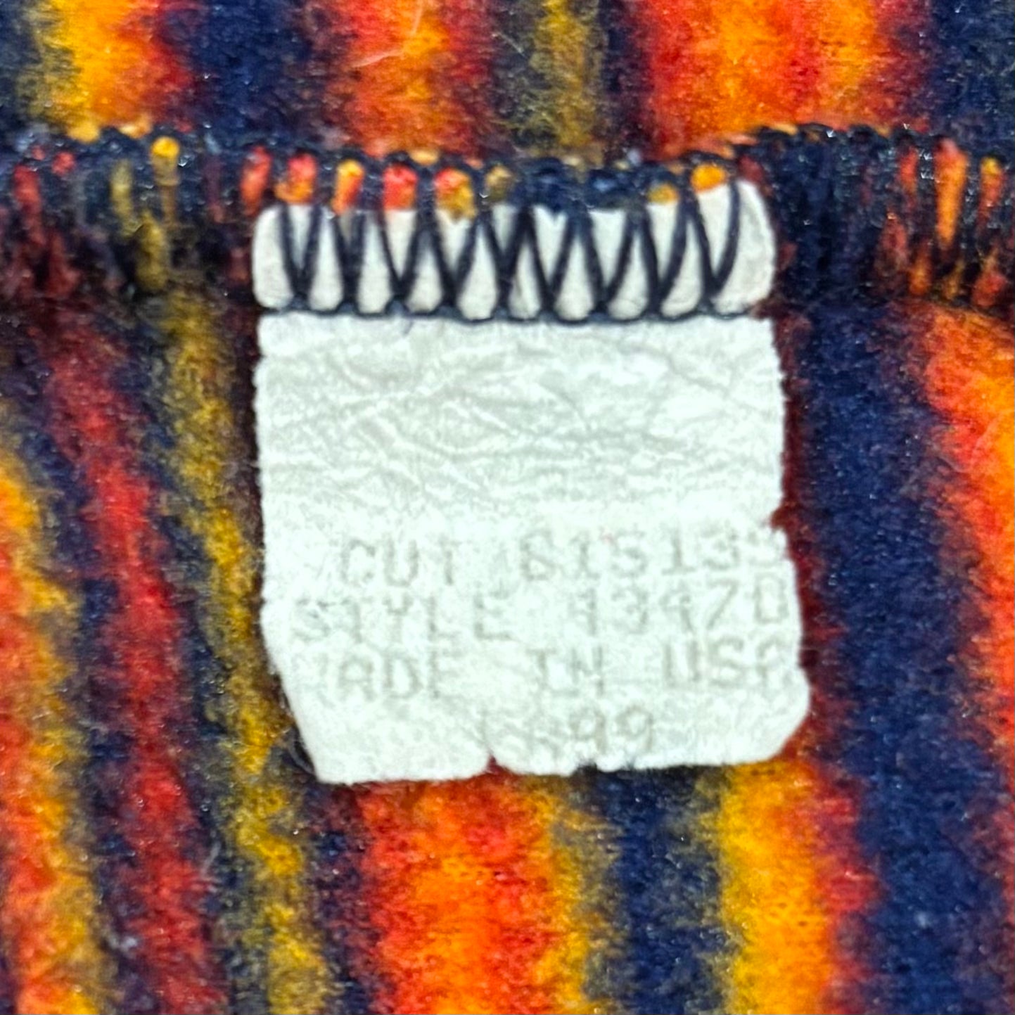 90's Patagonia パタゴニア Capilene キャプリーン フリース プルオーバー マルチボーダー オレンジネイビー (L) /A9841F-SO