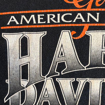 90's Harley-Davidson Genuine American Motorcycles プリントTシャツ 黒 (L)/A7448T-SO