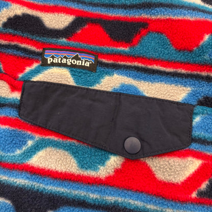 FA16 Patagonia パタゴニア スナップT フリース プルオーバー 総柄 ターコイズブルーレッド (L) /A9854F-SO