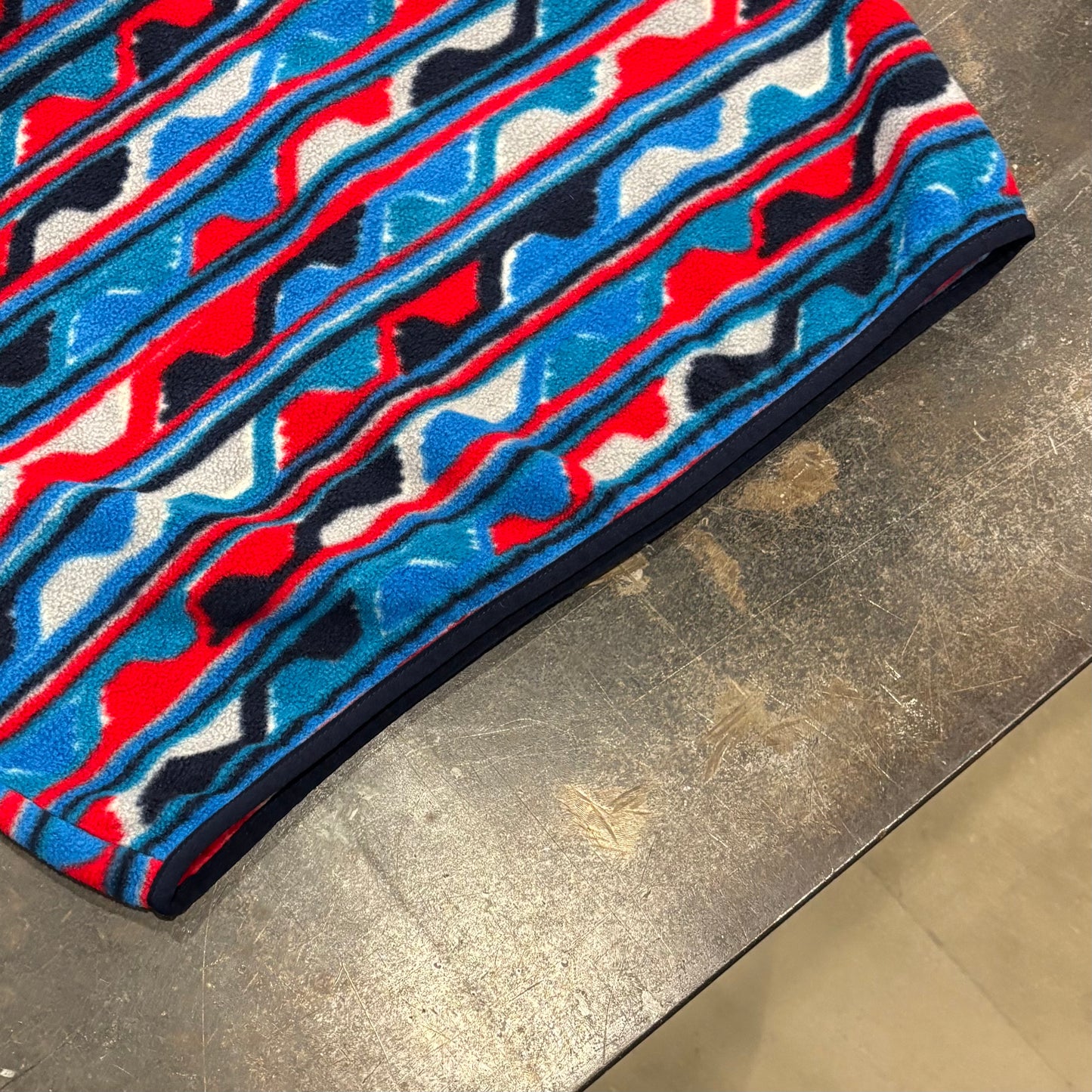 FA16 Patagonia パタゴニア スナップT フリース プルオーバー 総柄 ターコイズブルーレッド (L) /A9854F-SO