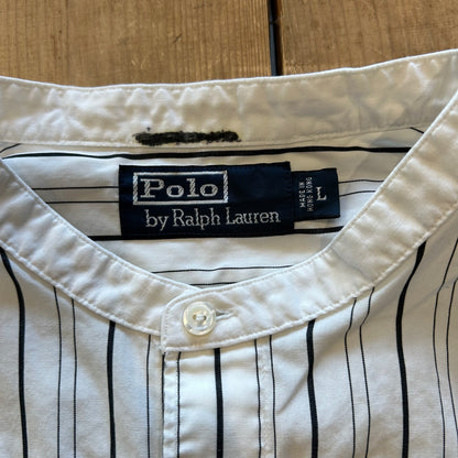 00's Polo by Ralph Lauren band collar shirt (L)/A6336SH-SO
