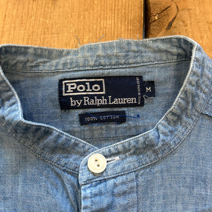 00's Polo by Ralph Lauren band collar shirt (M)/A6335SH-SO