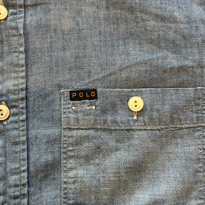 00's Polo by Ralph Lauren band collar shirt (M)/A6335SH-SO