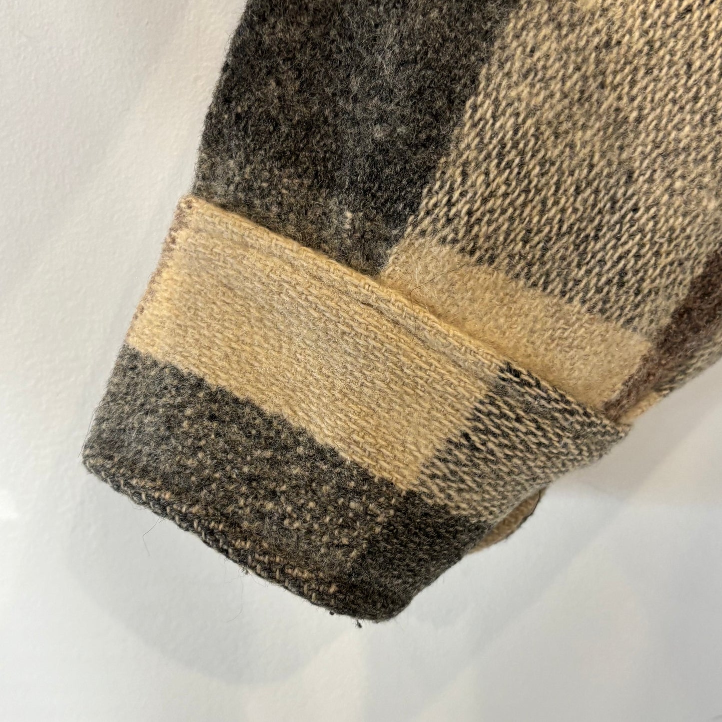 70's Wool Rich ウールリッチ バッファローチェック シャツジャケット 灰茶ベージュ系 (50)/A5088J-SO