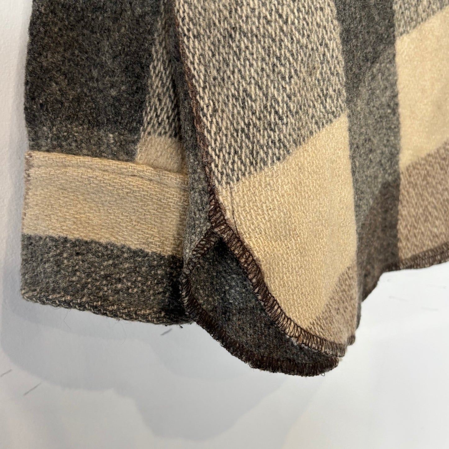 70's Wool Rich ウールリッチ バッファローチェック シャツジャケット 灰茶ベージュ系 (50)/A5088J-SO