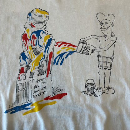 90's Hanes UNION COLLEGE イベントTシャツ アート 白(XL)/A7327T-SO
