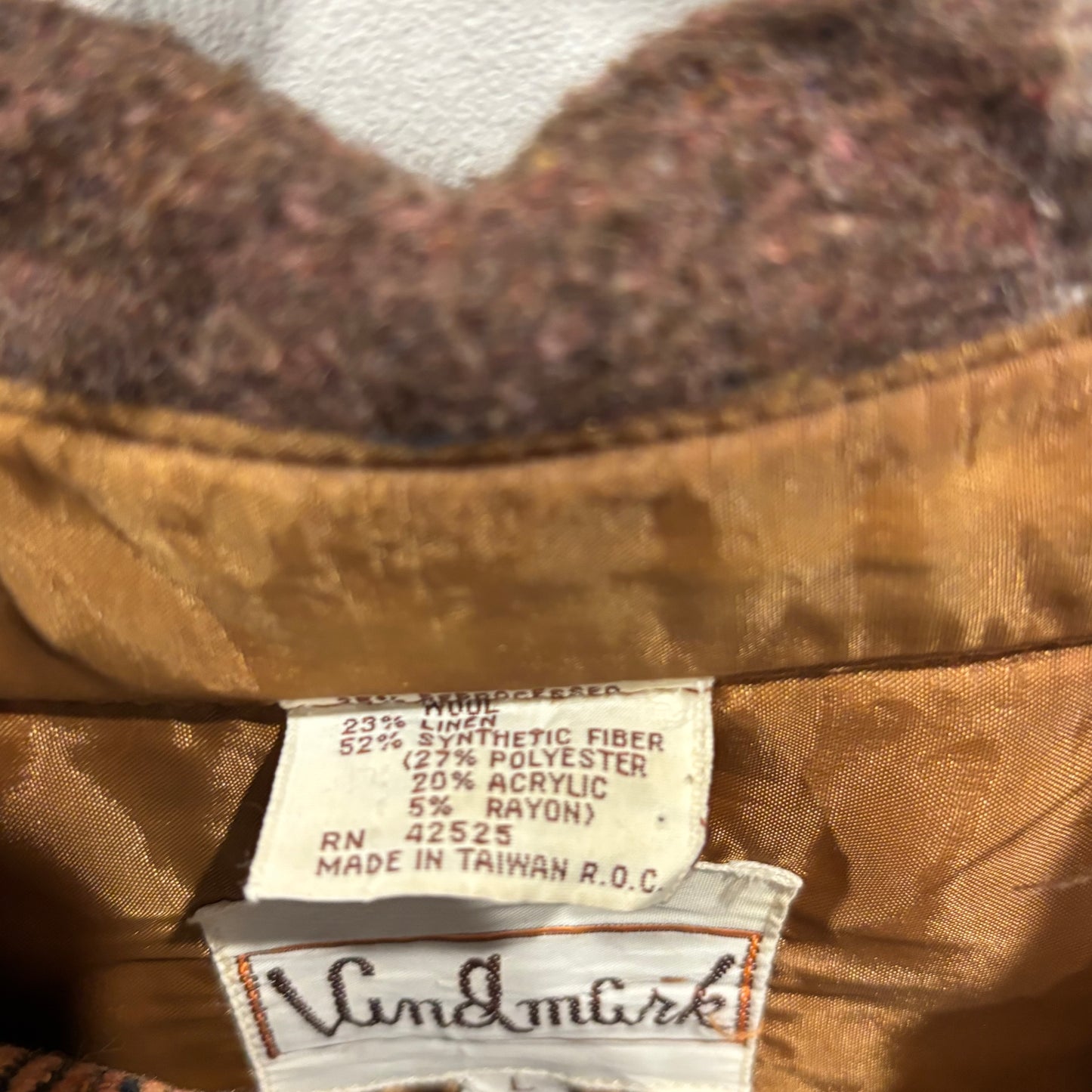 70's Wind Mark ウールチェック cpoジャケット 白茶黒( L)/A5549J-SO