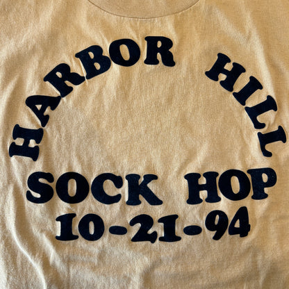 90's anvil "Harbor Hill Sock Hop"ダンスイベントTシャツ フロッキープリント (XL)/A7385T-SO