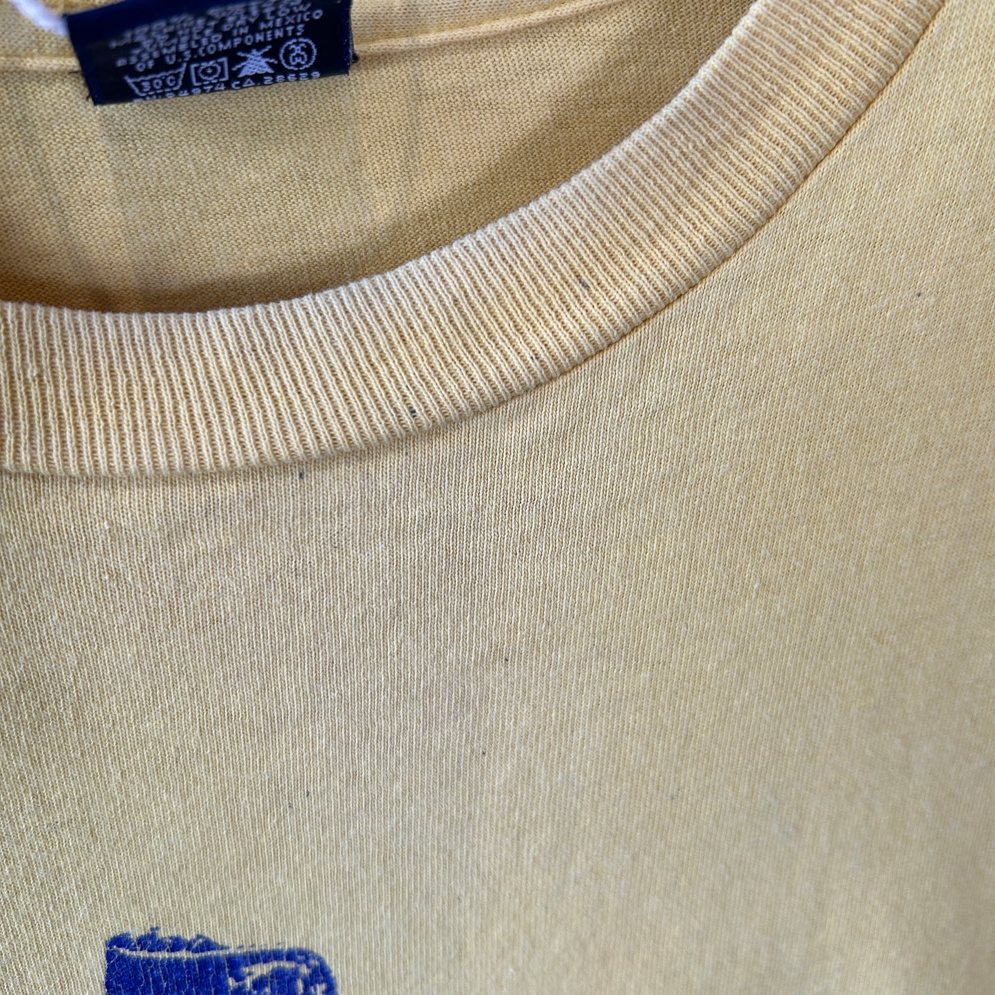 90's Stussy ステューシー スニーカー プリントTシャツ イエロー(XL)/C0744T-SO