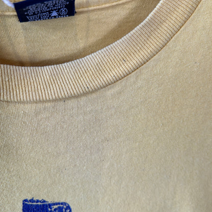 90's Stussy ステューシー スニーカー プリントTシャツ イエロー(XL)/C0744T-SO
