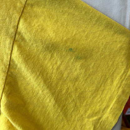 90's Stussy ステューシー スニーカー プリントTシャツ イエロー(XL)/C0744T-SO