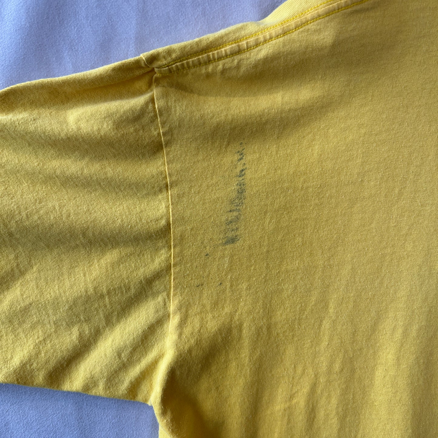 90's Stussy ステューシー スニーカー プリントTシャツ イエロー(XL)/C0744T-SO