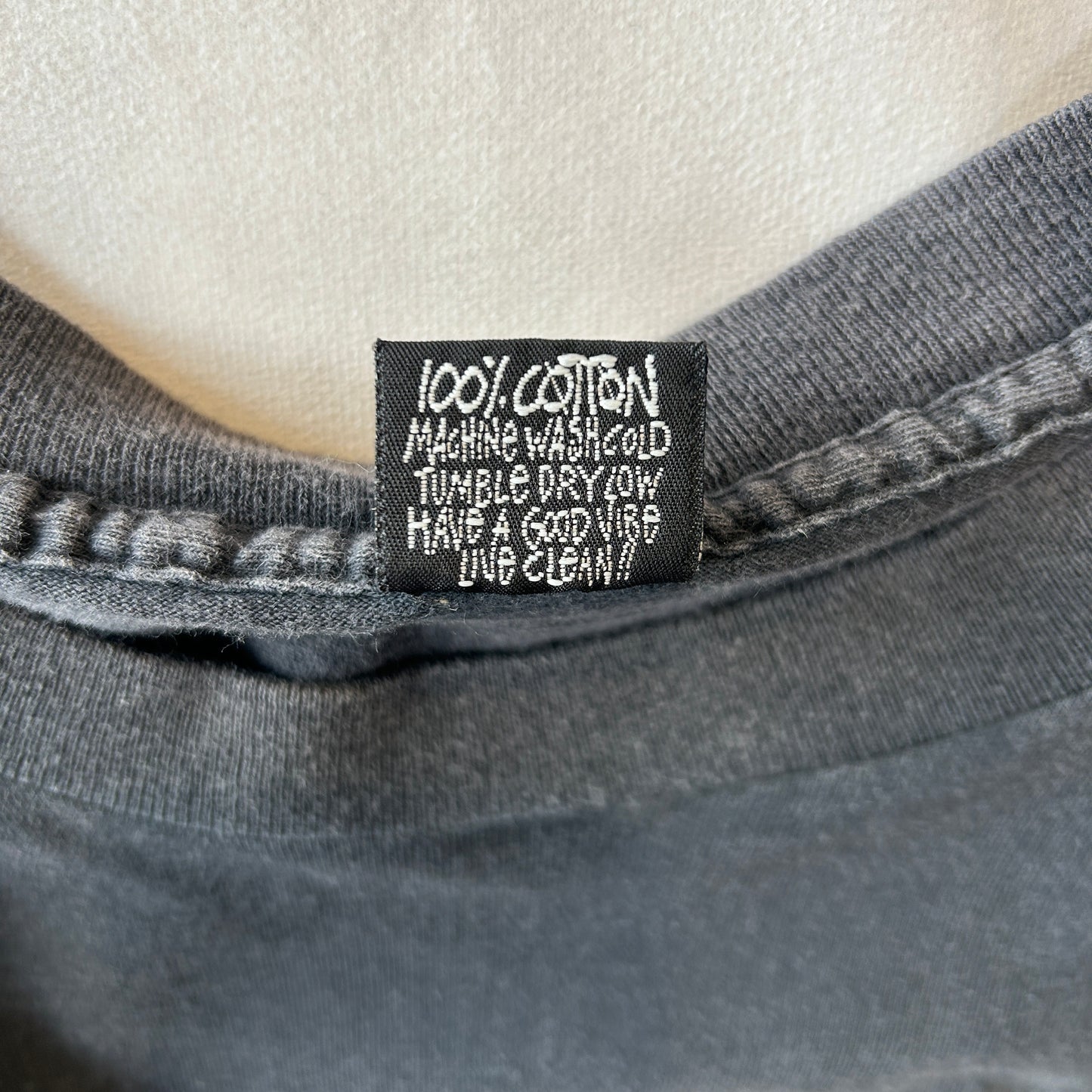 80's Stussy ステューシー Don't Take The Bite... 魚 Tシャツ ブラック (L)/C0434T-SO