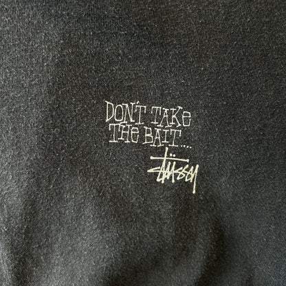 80's Stussy ステューシー Don't Take The Bite... 魚 Tシャツ ブラック (L)/C0434T-SO