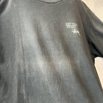 80's Stussy ステューシー Don't Take The Bite... 魚 Tシャツ ブラック (L)/C0434T-SO