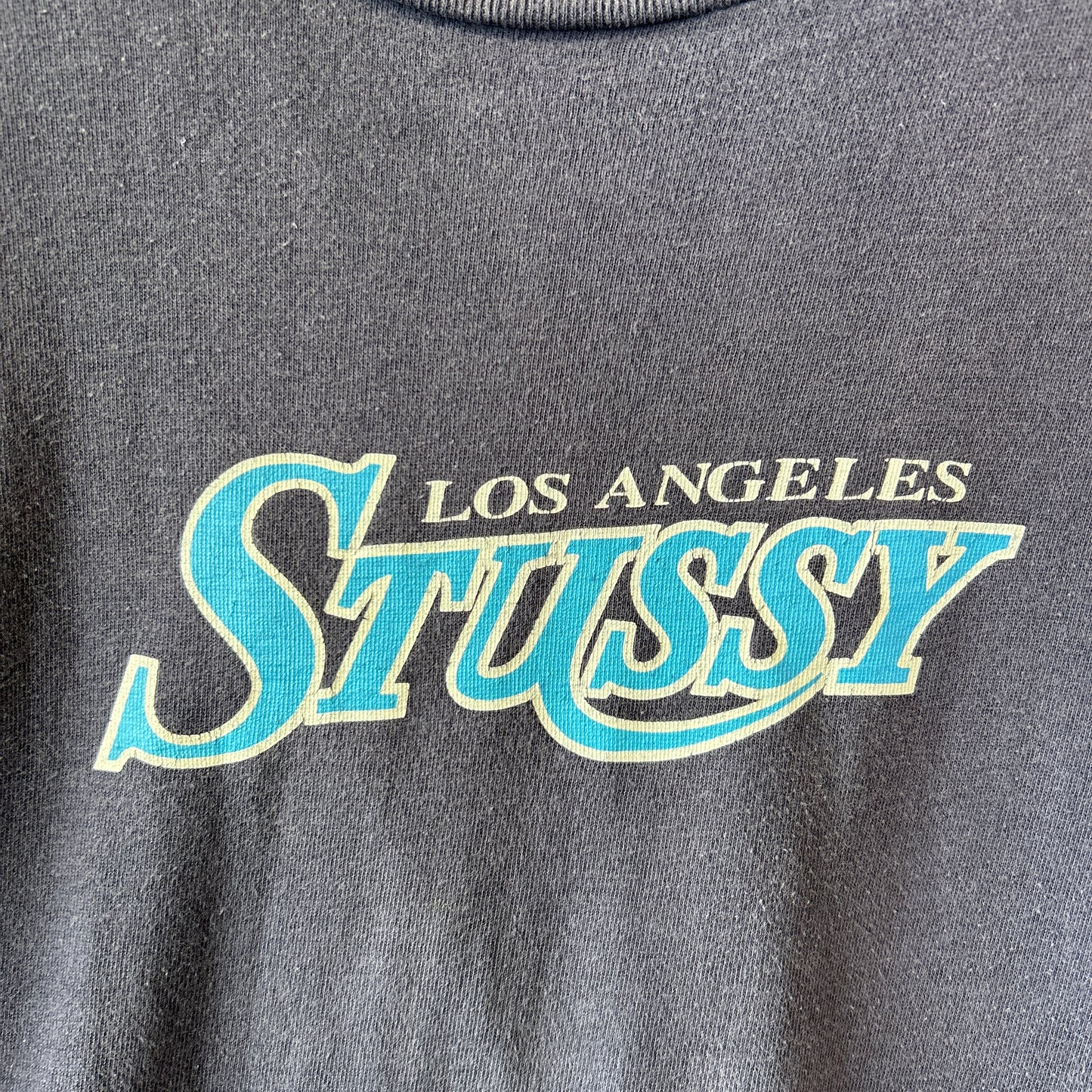 90's Stussy ステューシー LA Lakers ロゴTシャツ USA製 ネイビー(XL)/C0438T-SO