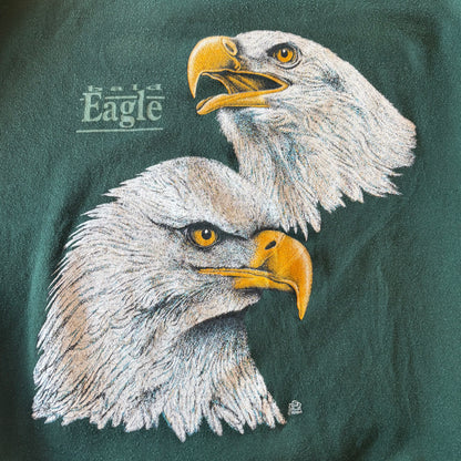90's GROVE Eagle Print スウェットシャツ 緑 (XL)/A7837S-SO