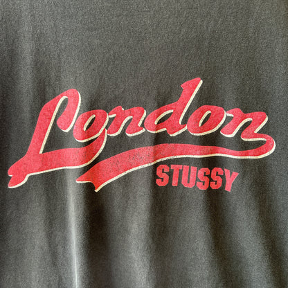 90's Stussy ステューシー Stussy London ロゴTシャツ　ブラック(XL)/C0743T-SO