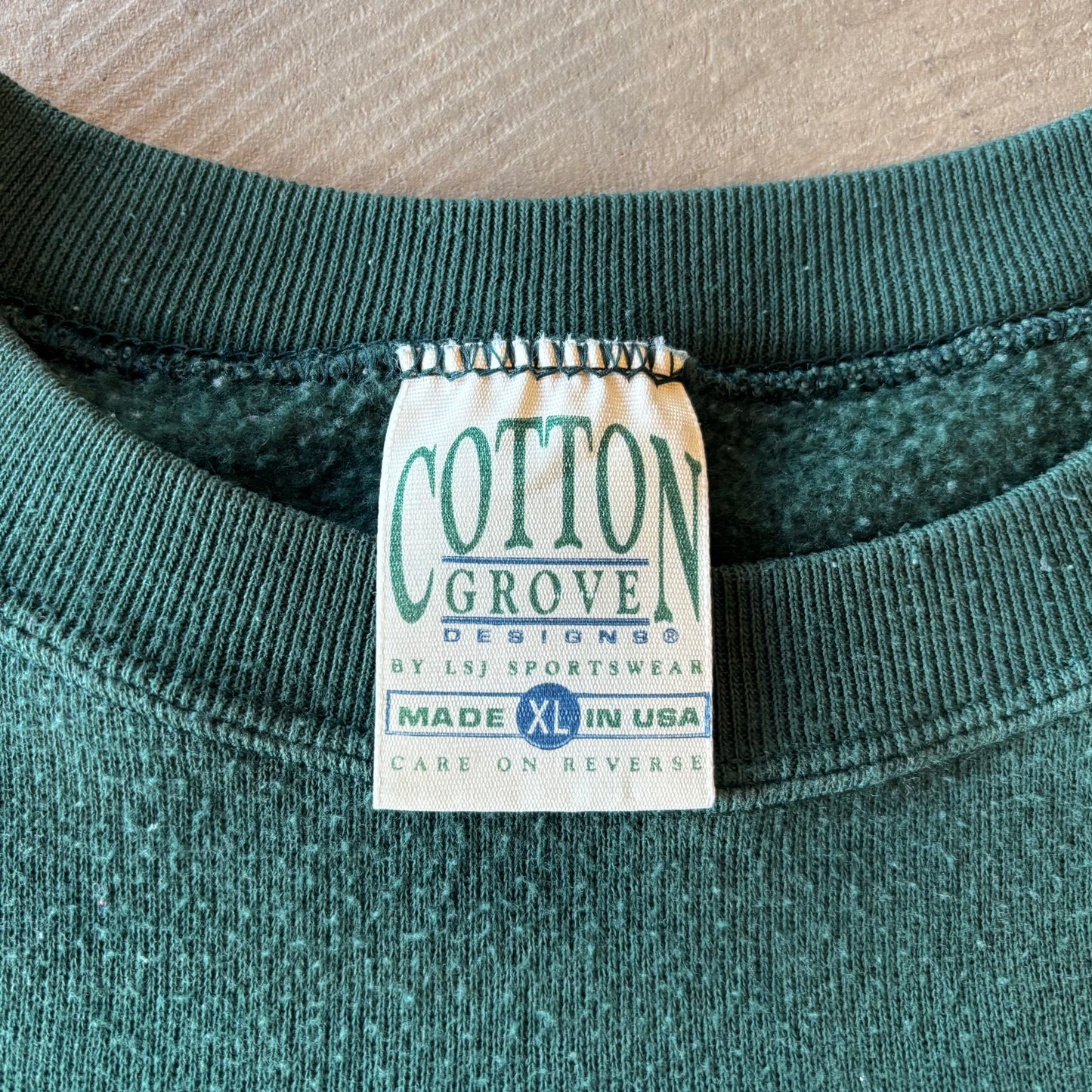 90's GROVE Eagle Print スウェットシャツ 緑 (XL)/A7837S-SO