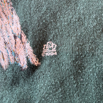 90's GROVE Eagle Print スウェットシャツ 緑 (XL)/A7837S-SO