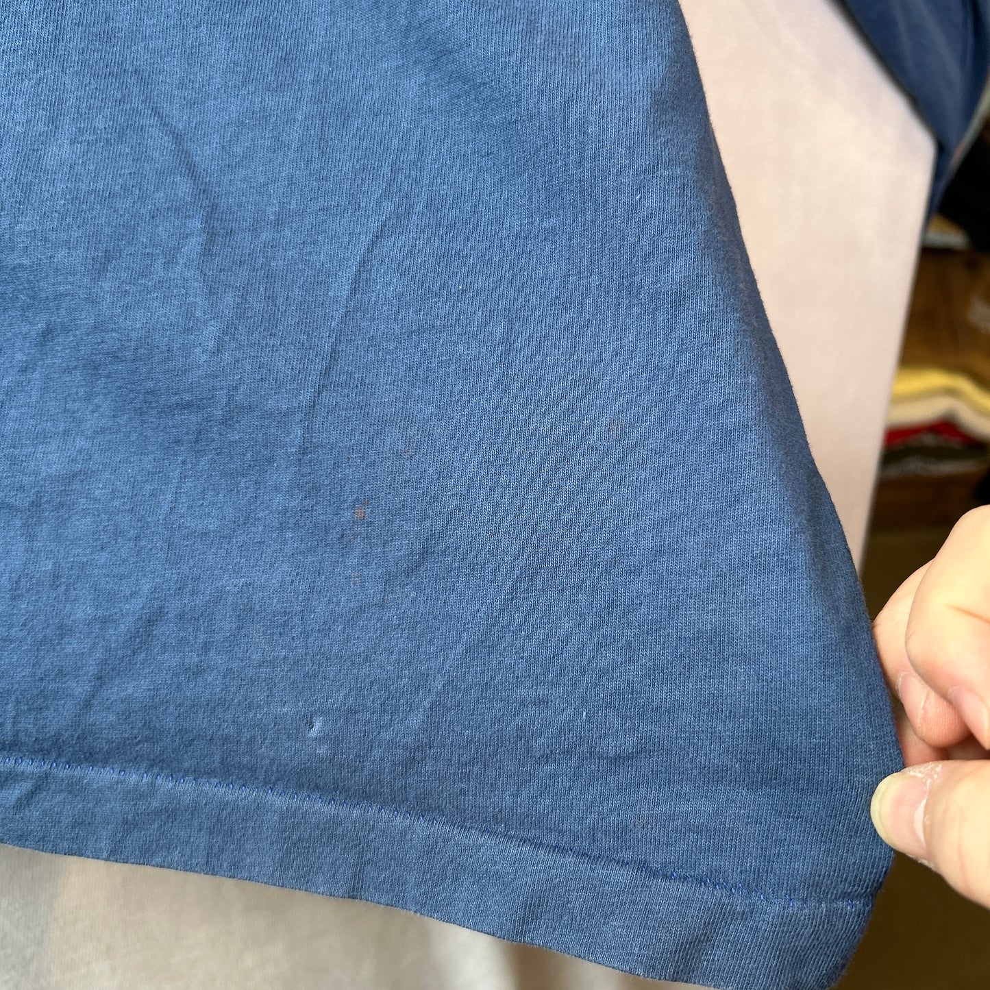 80's Old Stussy ステューシー World Tribe ロゴロンT ブルー 長袖 (L)/C0507T-SO