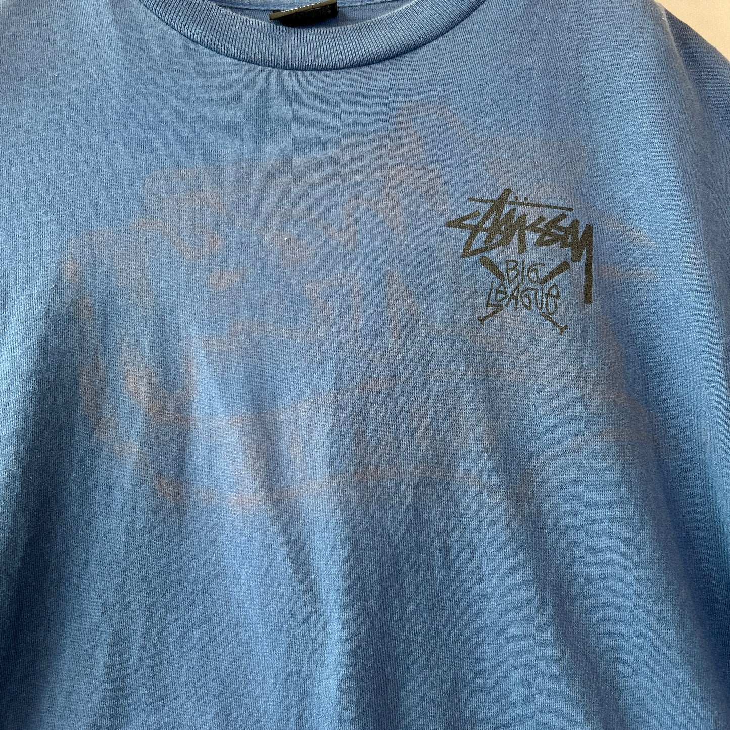 80's Old Stussy ステューシー World Tribe ロゴロンT ブルー 長袖 (L)/C0507T-SO