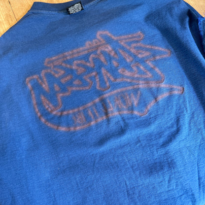 80's Old Stussy ステューシー World Tribe ロゴロンT ブルー 長袖 (L)/C0507T-SO