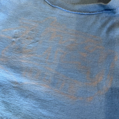 80's Old Stussy ステューシー World Tribe ロゴロンT ブルー 長袖 (L)/C0507T-SO