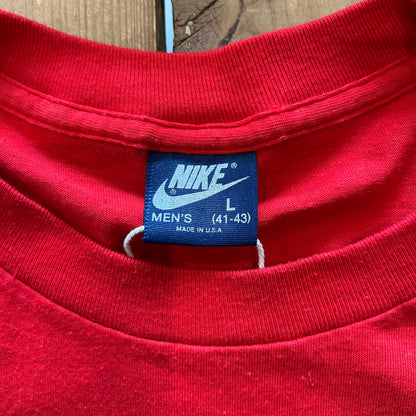 80's NIKE AIR JORDAN ウィングロゴTシャツ 赤(L)A6360T-SO