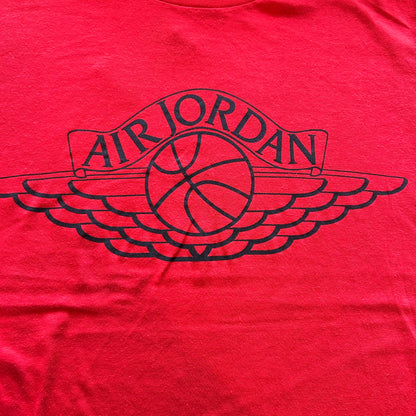 80's NIKE AIR JORDAN ウィングロゴTシャツ 赤(L)A6360T-SO
