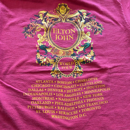 90's anvil ELTON JHON World Tour Tシャツ エルトン・ジョン 赤(L)/A4501T-SO