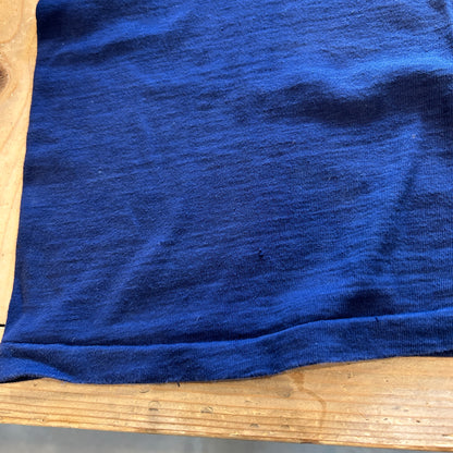 70's Champion チャンピオン バータグ トリムTシャツ リンガー 紺白(M)/A7553T-SO