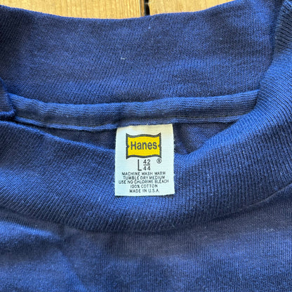 70's Hanes vice Drugs&the law ヒューストン大学 カレッジTシャツ紺色(L)/A6362T-SO