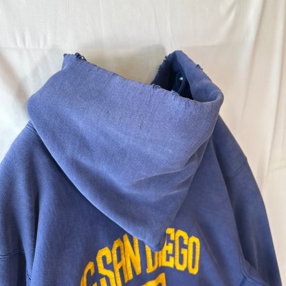80's Champion リバースウィーブ UC SANDIEGO CREW バックプリント スウェットフーディー 襤褸(XL)/