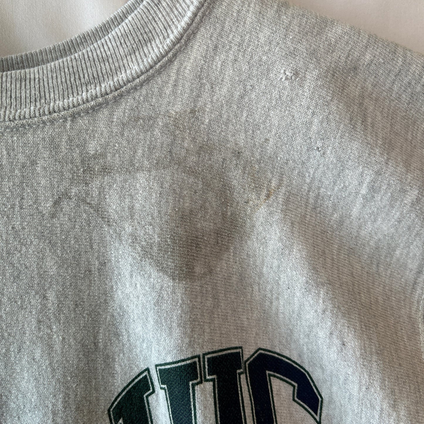 90's Champion Reverse Weave リバースウィーブ UIC 両面プリント カレッジスウェット クレイジーパターン (XL)/A8604R-SO
