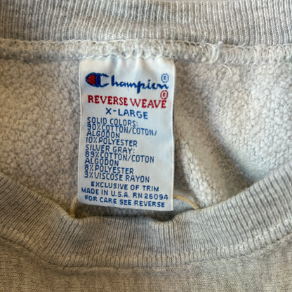 90's Champion Reverse Weave リバースウィーブ UIC 両面プリント カレッジスウェット クレイジーパターン (XL)/A8604R-SO