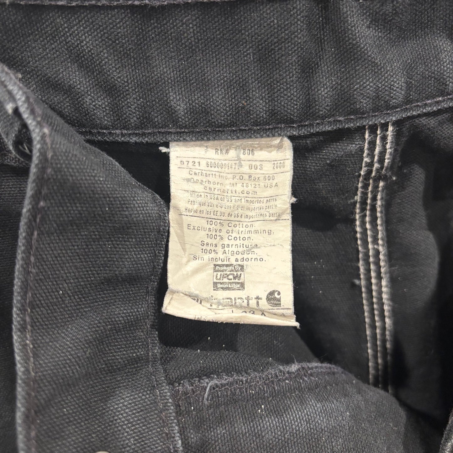 00's Carhartt カーハート ダブルニー ワークパンツ ペインター ブラック USA製(33×34)/B3431P-SO