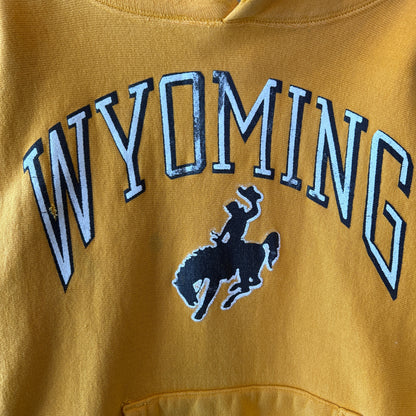 80's Champion リバースウィーブ WYOMING スウェットフーディー イエロー(Small)/C1442R-0SO