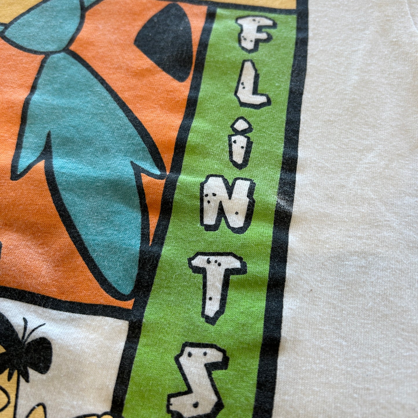 90's DELTA "FRED FLINTSTONE" Tシャツ ホワイト (L)/A7575T-SO