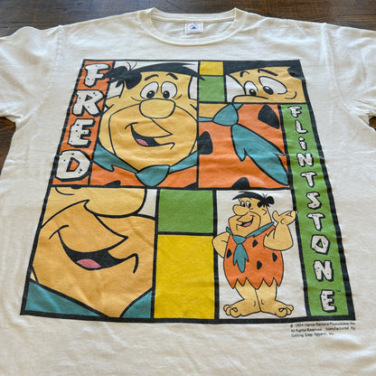 90's DELTA "FRED FLINTSTONE" Tシャツ ホワイト (L)/A7575T-SO