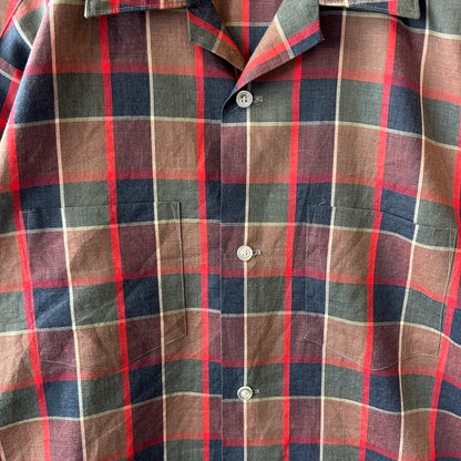 60's Van Heusen  コットン/ポリ混紡 オープンカラーシャツ (L)/C0747SH-SO