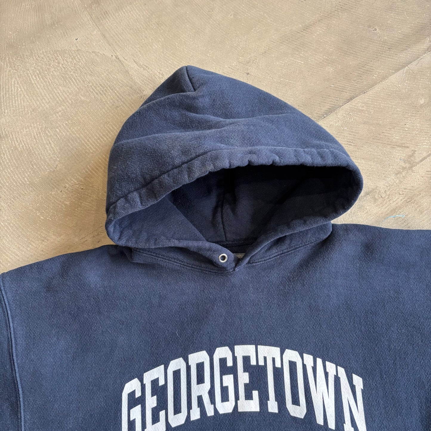 00's Campion Reverse Weave リバースウィーブ GEORGETOWN カレッジ フーディー ネイビー(XL) /A8134S-SO