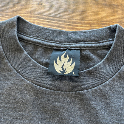 00's BLACK LABEL FIRE ブラックレーベル ロゴTシャツ グレー (L)/A7556T-SO