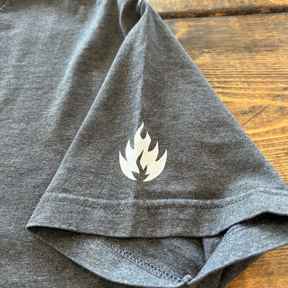 00's BLACK LABEL FIRE ブラックレーベル ロゴTシャツ グレー (L)/A7556T-SO