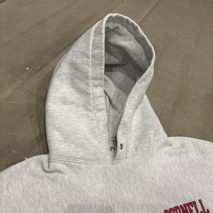 00's Champion REVERSE WEAVE リバースウィーブ CORNELL 両面プリント カレッジフーディー アッシュグレー (XL)/A8197S-SO