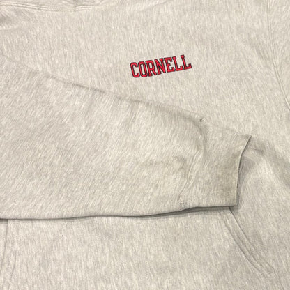 00's Champion REVERSE WEAVE リバースウィーブ CORNELL 両面プリント カレッジフーディー アッシュグレー (XL)/A8197S-SO