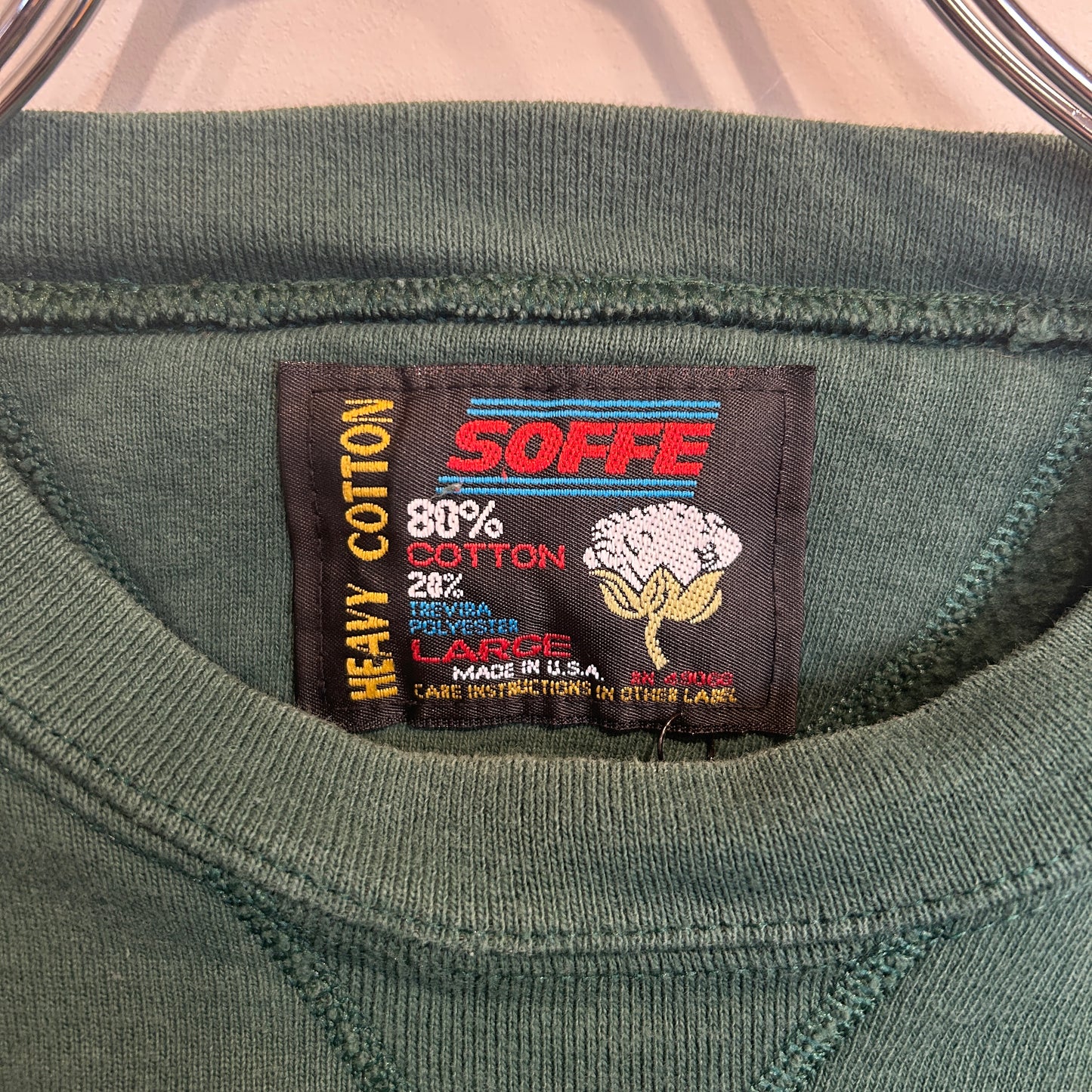 90's SOFEE USMC プリントスウェット ミリタリー グリーン(L)/A9622S-SO