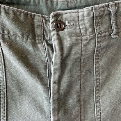 60's U.S.ARMY OG-107 Utility Pants ベイカーパンツ サイドアジャスター 平ボタン(Medium)/C1448P-SO