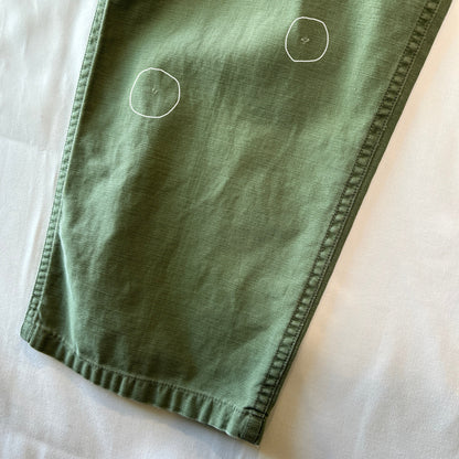 60's U.S.ARMY OG-107 Utility Pants ベイカーパンツ サイドアジャスター 平ボタン(Medium)/C1448P-SO